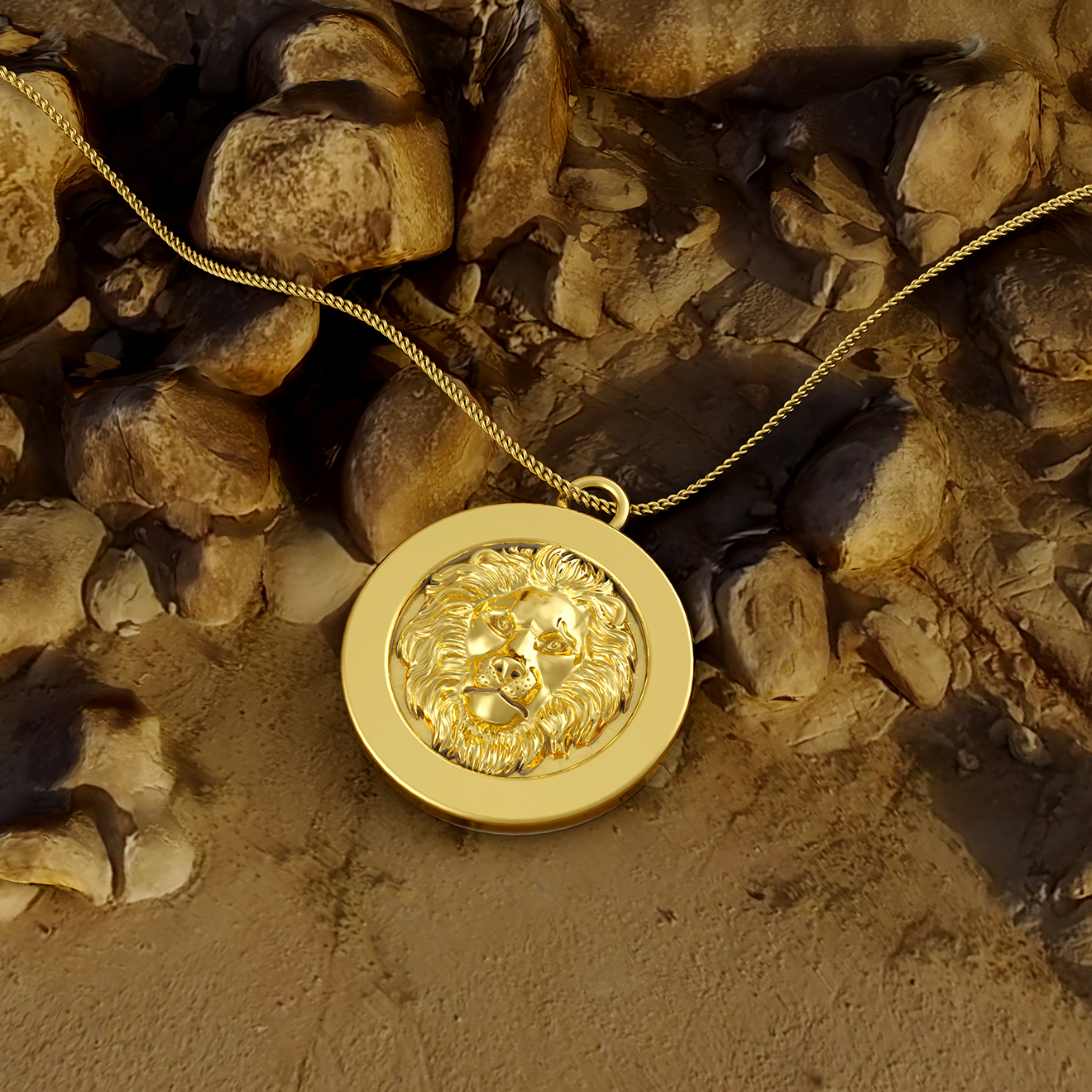 Portfolio lion head pendant